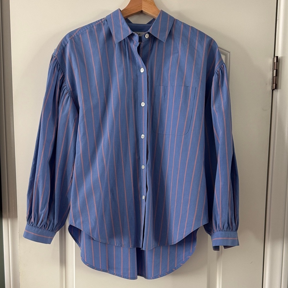 Rails Blue and Pink Striped Casual Shirt